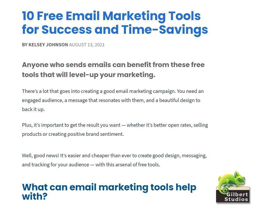 10 Free Email Marketing Tools for Success and Time-Savings by Kelsey Johnson