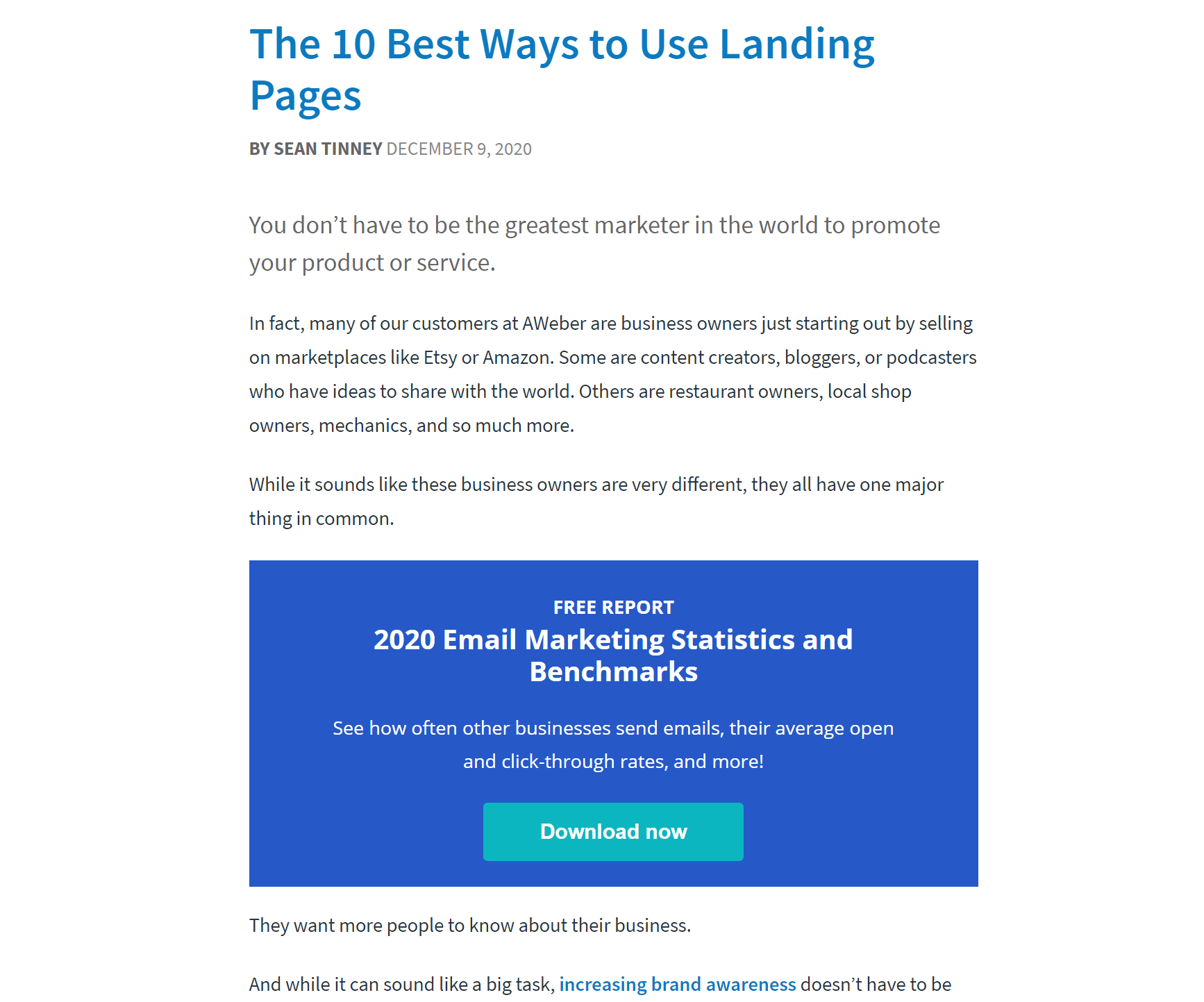 The 10 Best Ways to Use Landing Pages by Sean Tinney